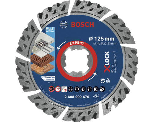 Bosch Professional Diamanttrennscheibe TS Multi Multi Ø 125x22 mm, X-LOCK Aufnahme