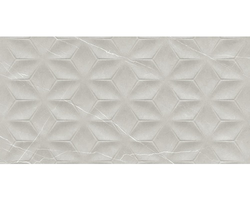 Carrelage décoratif Always Pearl Corn 30x60 cm Carrelage avec motif géométrique cubique et veinures de marbre