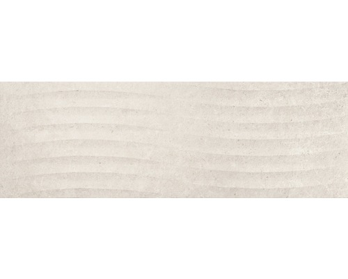 Carrelage décoratif Arkesia Ivory Look 30x90 cm Carreau en céramique avec motif ondulé