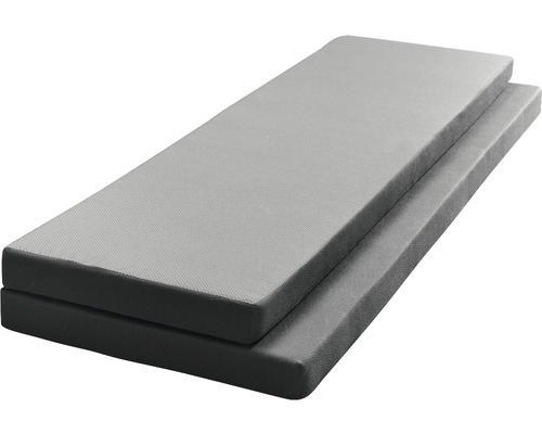 Matelas pliant gris replié