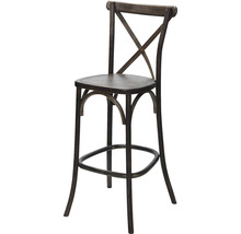 Tabouret de bar en bois avec croisillons dans le dos