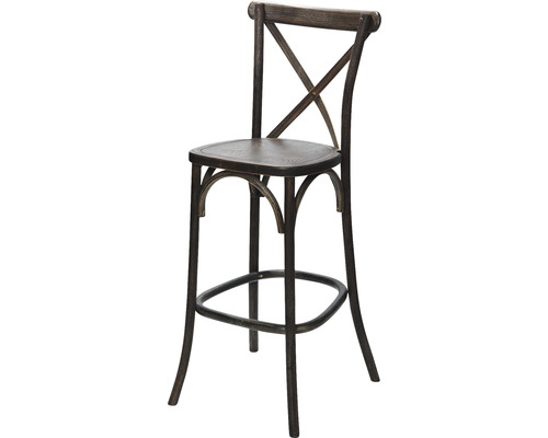 Tabouret de bar en bois avec croisillons dans le dos