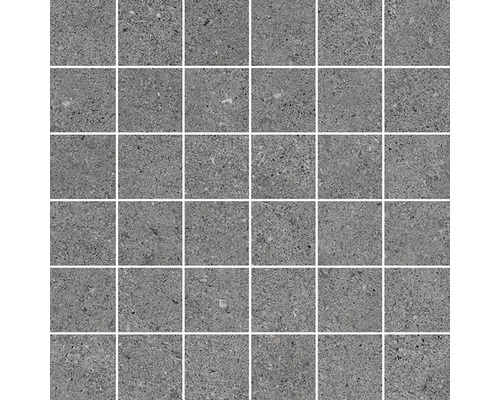 Mosaïque en grès cérame Sassi marengo 30x30 cm Motif de carreaux avec surface structurée