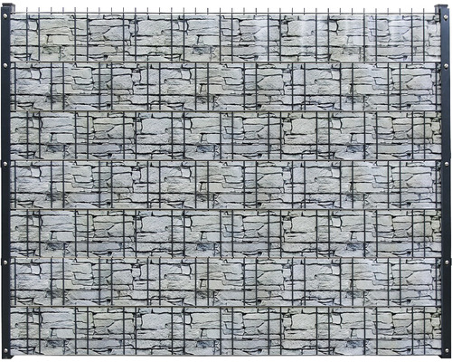 Clôture de gabion avec remplissage à motif de pierre