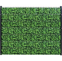 Clôture en treillis soudé avec motif de haie comme écran d''intimité