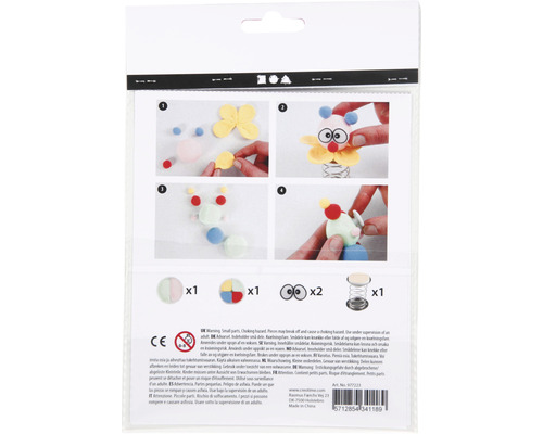 Verpackung eines Bastelsets zum Erstellen einer Figur mit Sprungfeder