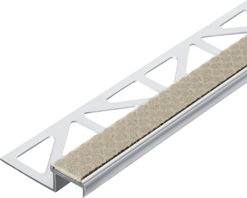 Treppenstufenprofil Dural Diamondstep Alu eloxiert/PVC, Länge 250 cm Höhe 11 mm