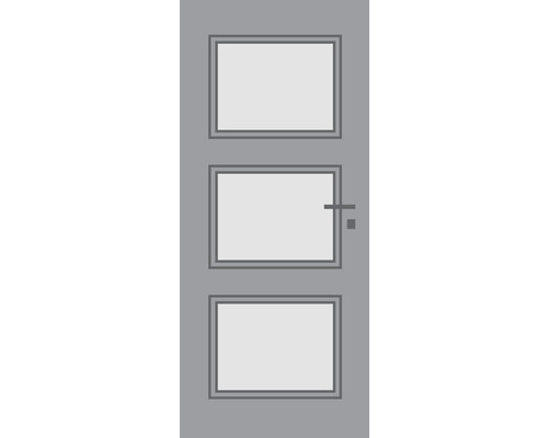 Porte intérieure Pertura Mila 02 laquée gris élégant 86x198,5 cm à gauche avec découpe HM (sans vitrage)