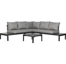 Graue Eckloungegruppe mit Tisch für den Garten