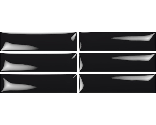 Wandfliese Maine black gloss 7.5x30 cm