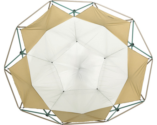 Vue de dessus d''un pavillon avec armature