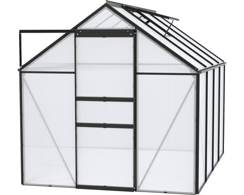 Serre avec plaques en polycarbonate et cadre en aluminium