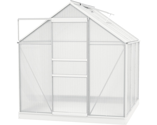 Serre avec porte ouverte et fenêtre de toit