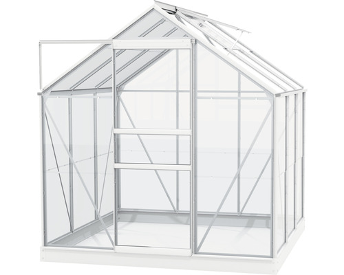 Serre avec porte et lucarne ouvertes