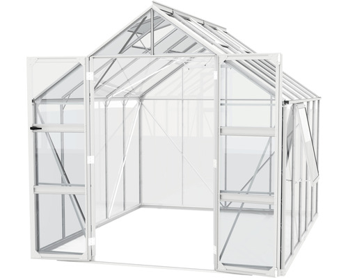 Serre avec porte et fenêtre ouvertes