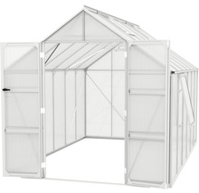 Serre avec portes ouvertes pour le jardin