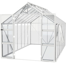Gewächshaus mit geöffneten Türen und Fenster