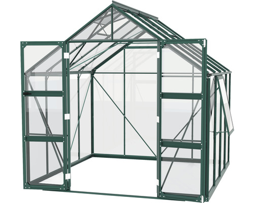 Serre avec portes et fenêtres ouvertes