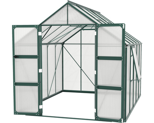 Serre avec portes et fenêtre ouvertes