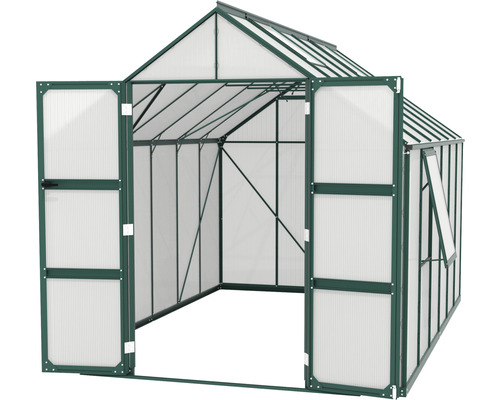 Serre avec portes et fenêtre ouvertes