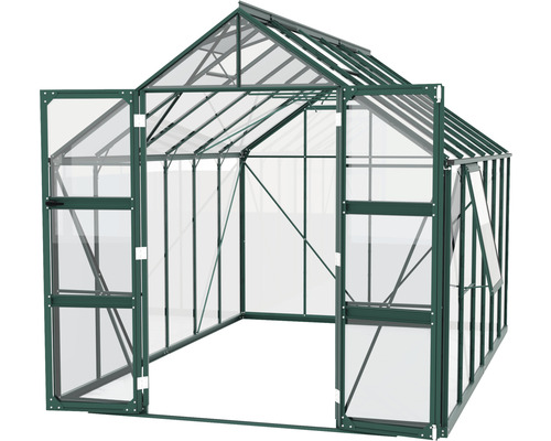 Serre de jardin avec porte ouverte