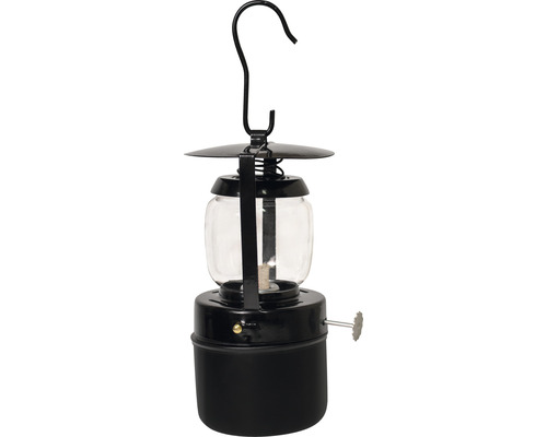 Lampe à pétrole noire avec crochet de suspension