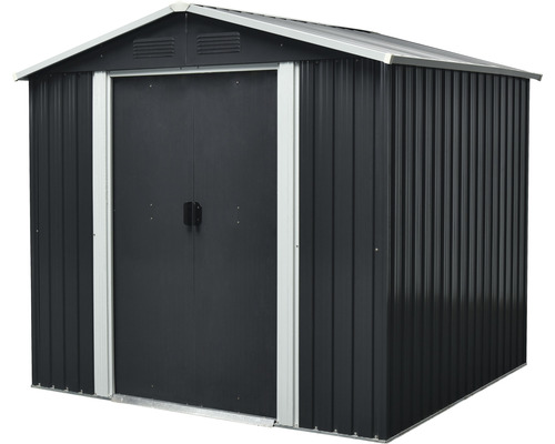 Abri de jardin métallique avec double porte