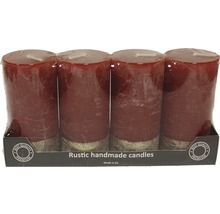 Quatre bougies piliers rustiques faites à la main