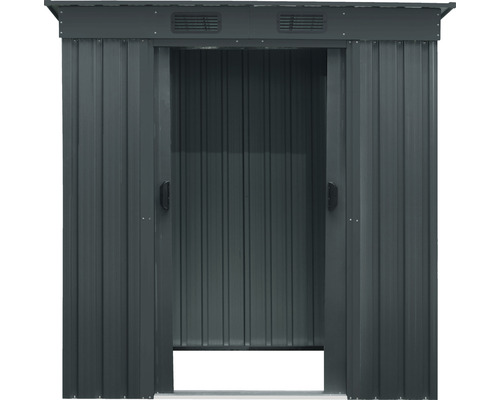 Abri de jardin métallique avec portes coulissantes