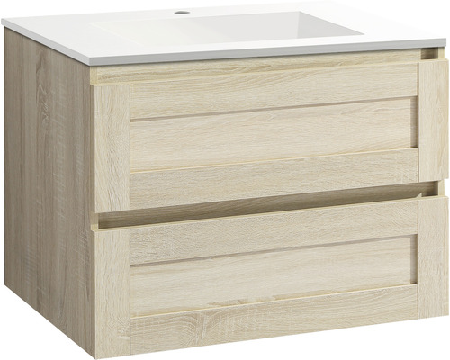 Waschbeckenunterschrank mit zwei Schubladen und weissem Waschbecken