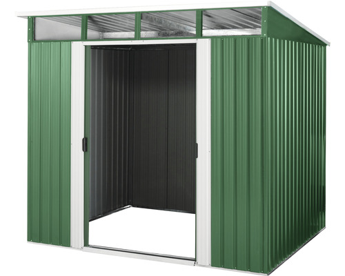 Abri de jardin métallique avec porte coulissante