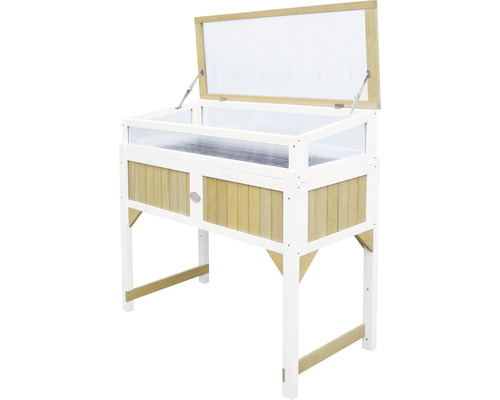 Jardinière surélevée en bois avec couvercle rabattable