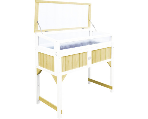 Jardinière surélevée en bois avec couvercle transparent pour le jardin