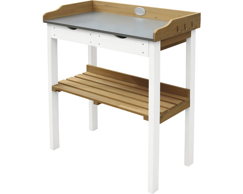 Table de jardin avec plan de travail et étagère