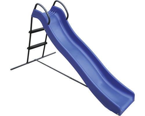 Toboggan bleu pour enfants avec échelle et cadre en métal