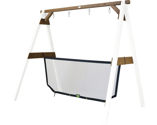 Balancelle de jardin avec protection solaire et cadre en bois