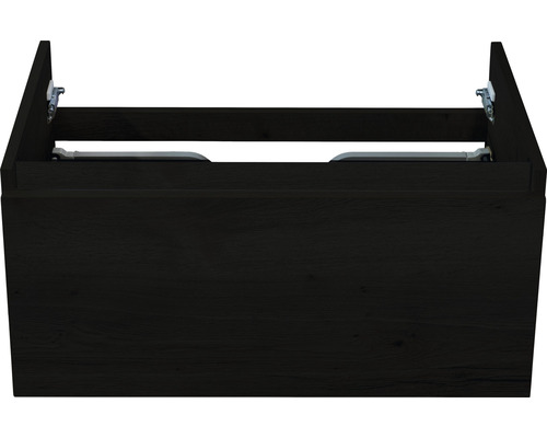 Meuble sous-vasque Sanox Frozen couleur de façade black oak lxhxp 80x40x45 cm Meuble sous-lavabo aspect bois foncé