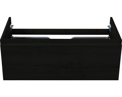 Meuble sous-vasque Sanox Frozen couleur de façade black oak lxhxp 100x40x45 cm Meuble sous-lavabo aspect bois foncé
