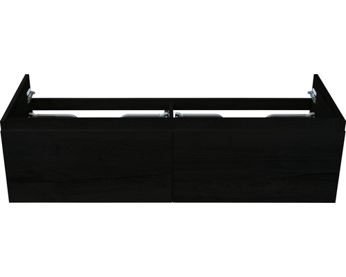 Meuble sous-vasque Sanox Frozen couleur de façade black oak lxhxp 120x40x45 cm Meuble sous-vasque avec deux tiroirs