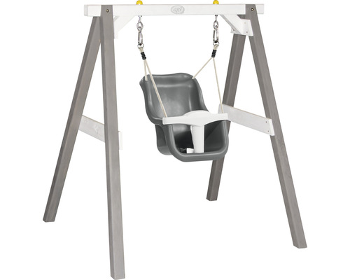 Babyschaukel axi mit Sitz grau Wei Holz grau weiß-0