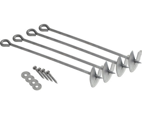 Kit d''ancrages au sol avec vis et rondelles