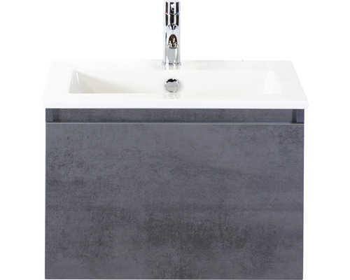 Badmöbel-Set Sanox Frozen Frontfarbe beton anthrazit BxHxT 61x42x46 cm mit Keramikwaschtisch