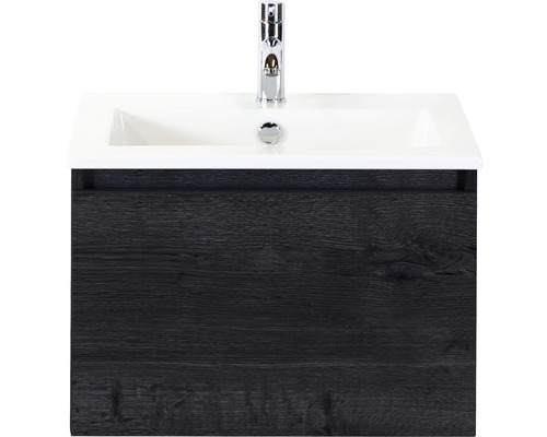 Waschbecken mit Unterschrank Sanox FROZEN BxHxT 61x42x46 cm Frontfarbe black oak 75734349