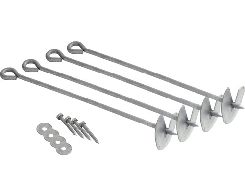 Kit d''ancrages au sol avec vis et rondelles