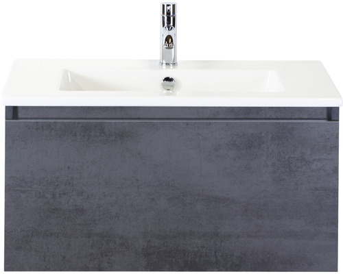 Lavabo avec meuble bas Sanox FROZEN lxhxp 81x42x46 cm couleur de façade béton anthracite 75734541