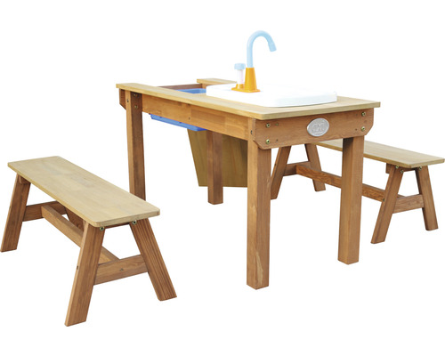 Groupe de sièges pour enfants avec cuisine de jeu en bois