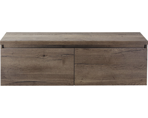 Waschtischunterschrank Sanox Frozen Frontfarbe tabacco BxHxT 140,2 x 43,6 x 45 cm Waschtischunterschrank mit zwei Türen und Holzstruktur