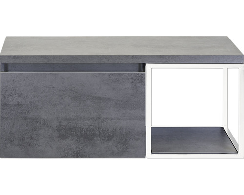 Waschtischunterschrank Sanox Frozen Frontfarbe beton anthrazit Regal weiss BxHxT 100,2 x 43,6 x 45 cm