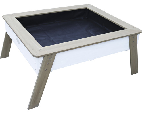 Jardinière surélevée en bois de forme rectangulaire avec film intérieur noir