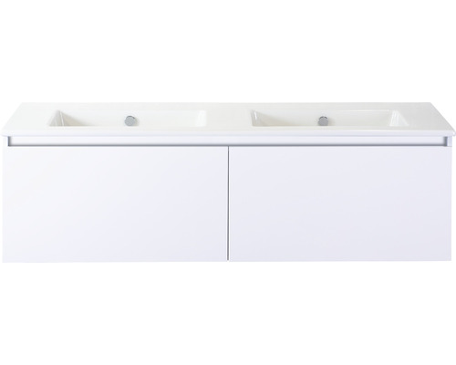 Lavabo avec meuble bas Sanox FROZEN lxhxp 141x42x46 cm couleur de façade blanc 75735201